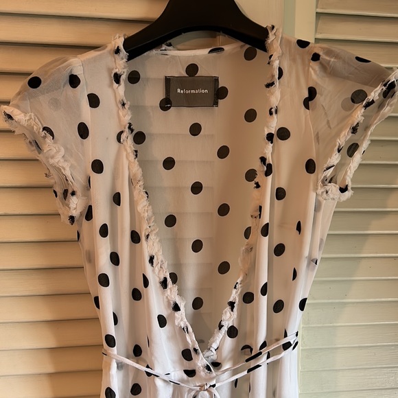 Reformation Gwenyth Polka Dot Midi Dress- XS - Picture 8 of 11